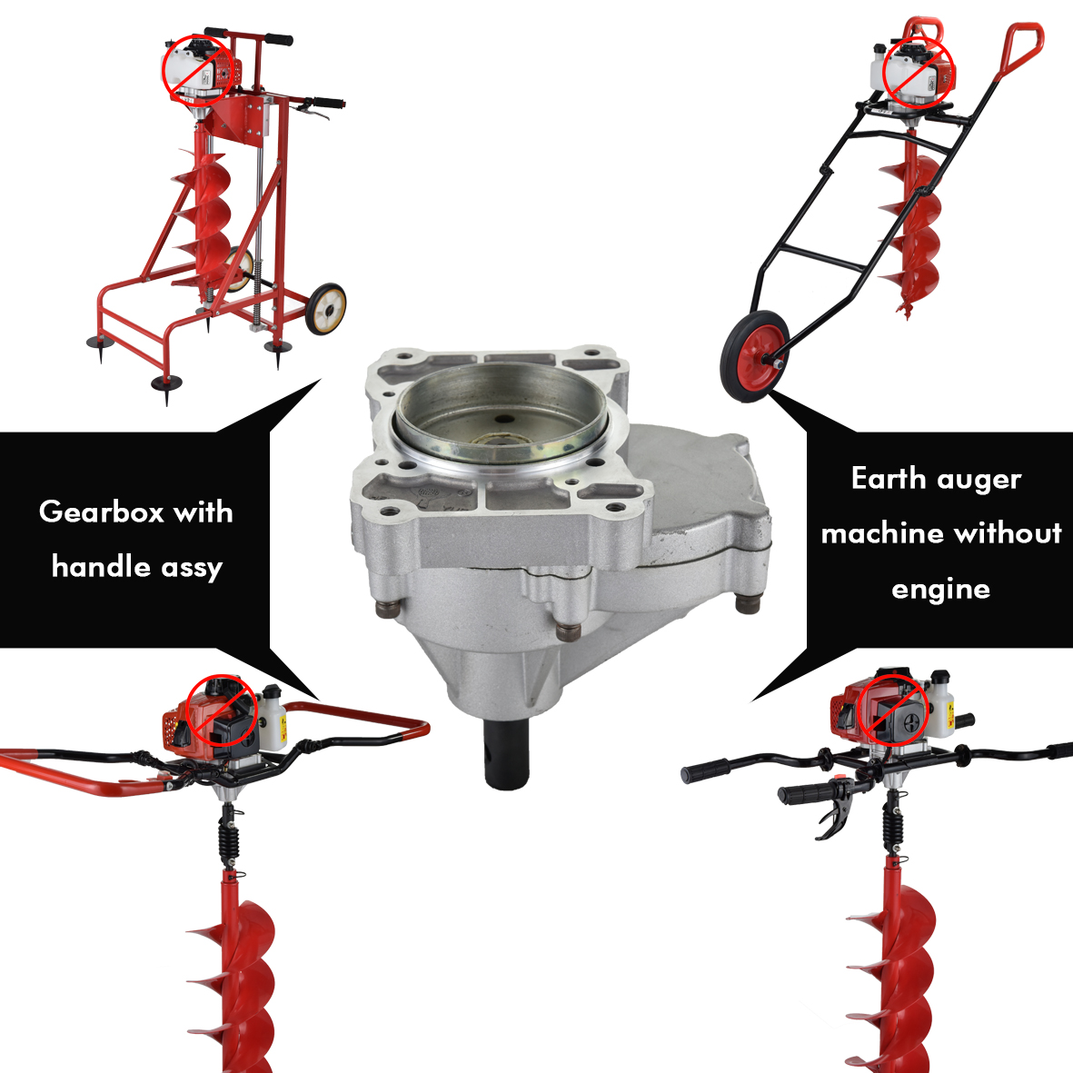 Gear box untuk mesin auger bumi tenaga mesin bensin 4 atau 2 tak kecil