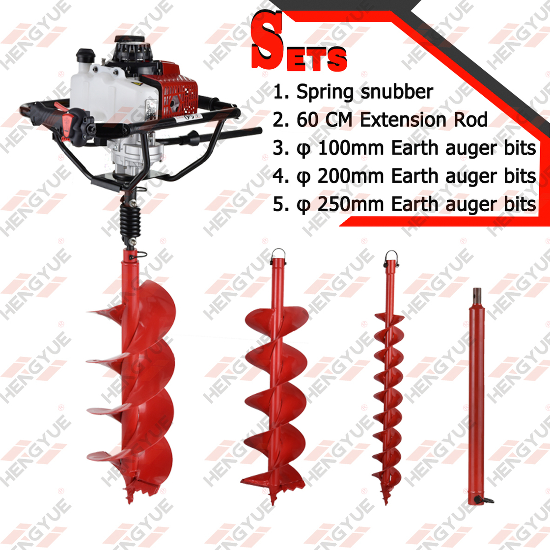 63/68cc Model Populer Earth Auger dengan Drum Kopling Berhenti Cepat